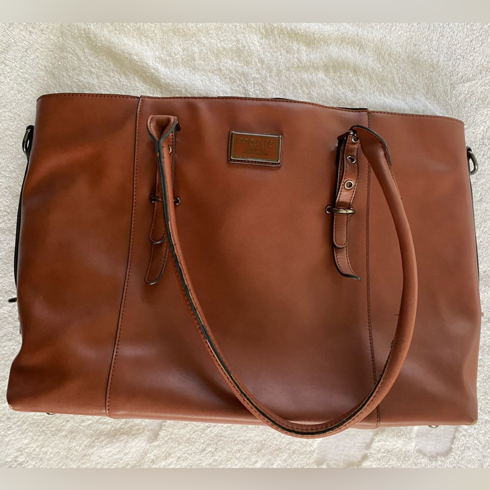 Mosiso Brown Leather Men's Bag